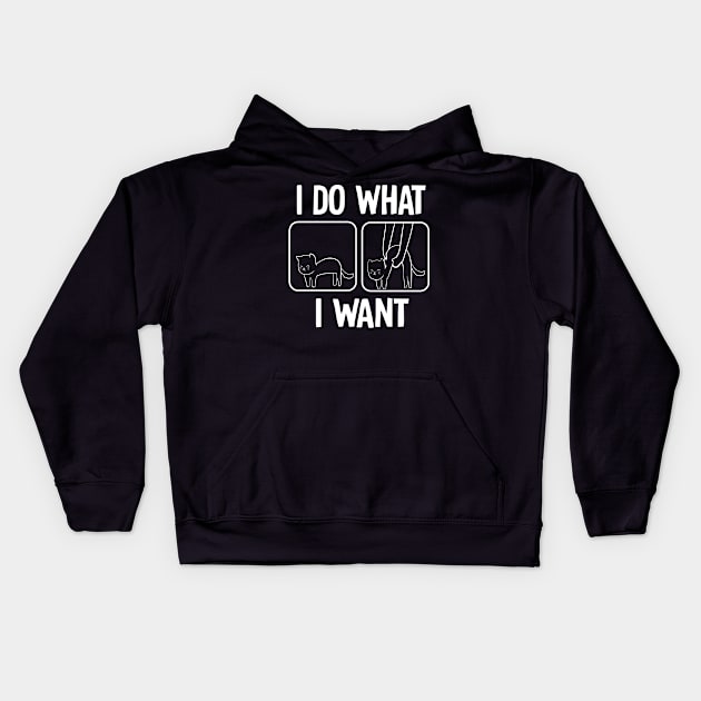 Cat Lover I Do What I Want Gift for Cat Owner Kids Hoodie by 2blackcherries